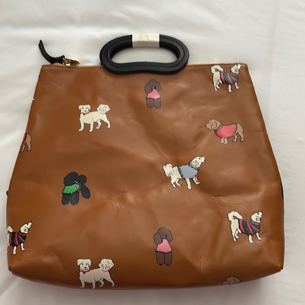 Clare V Brown Dog Print Bag